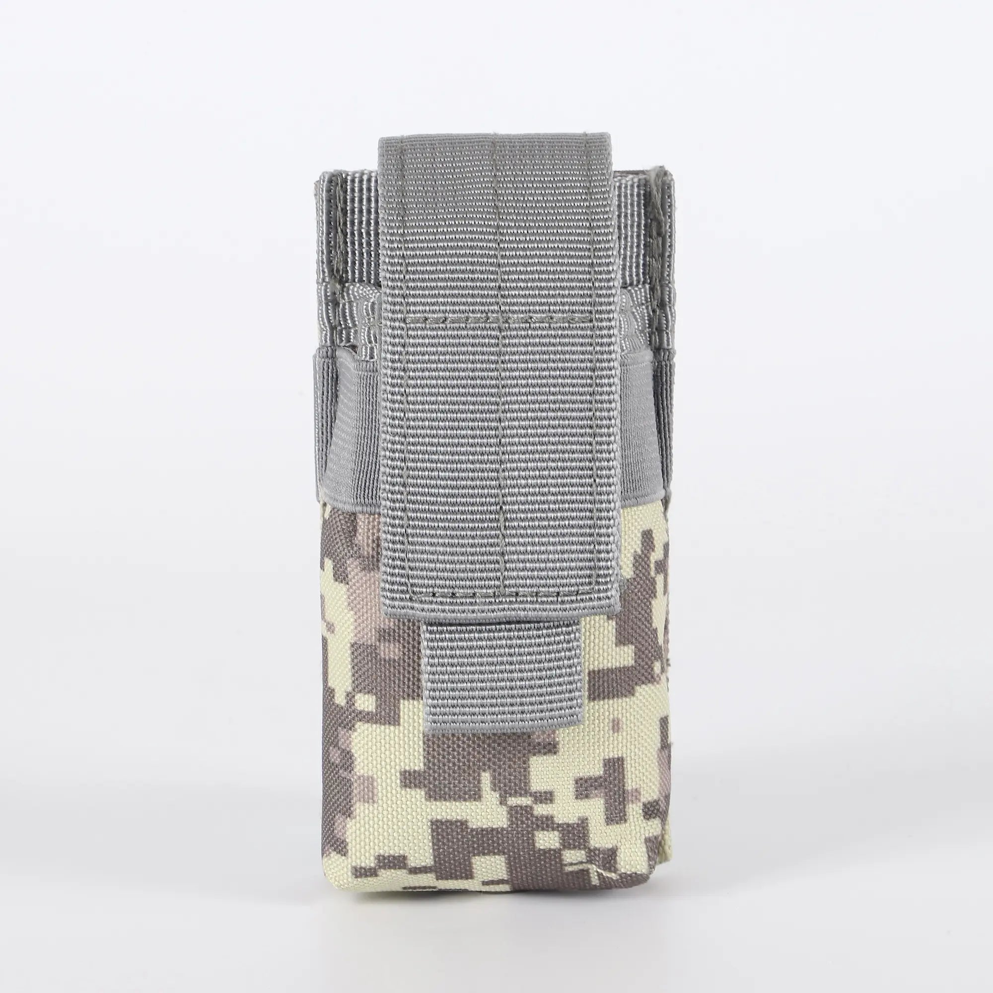 Light camo flashlight holder viewed from front