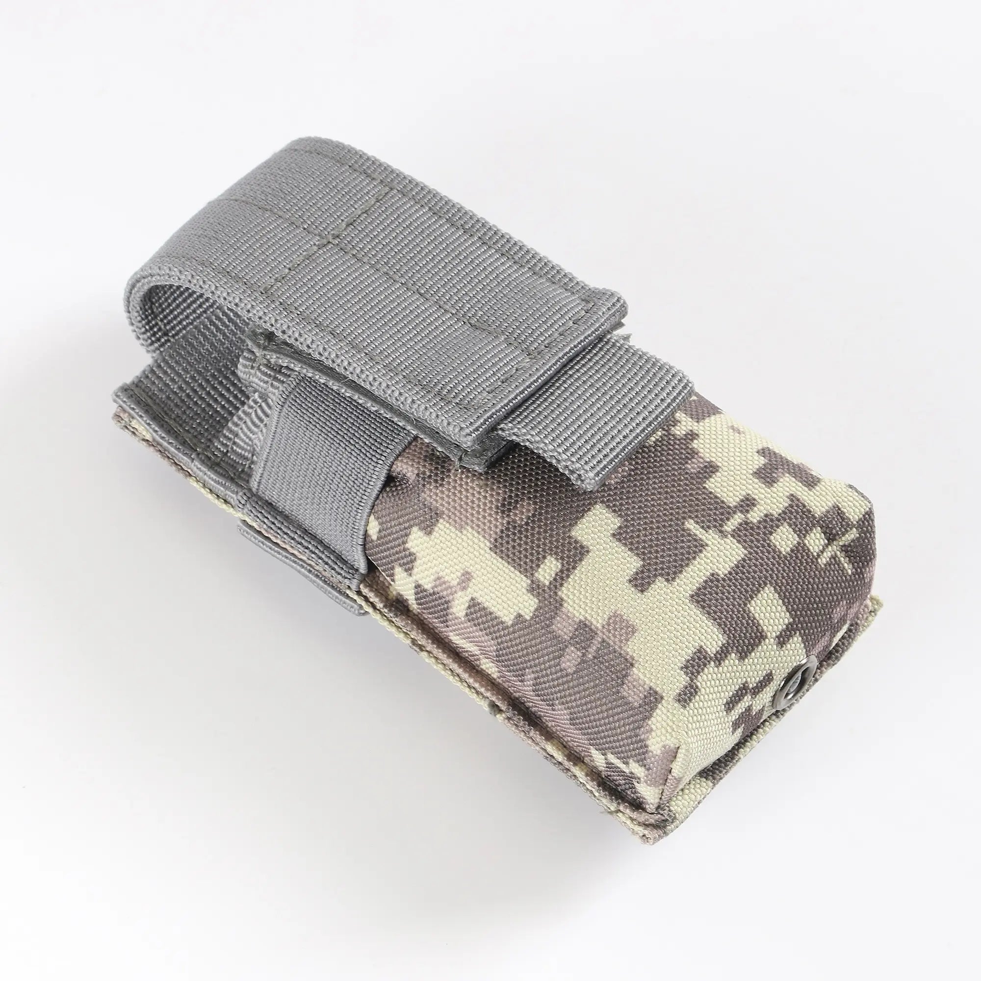 Light camo flashlight holder viewed from above and side