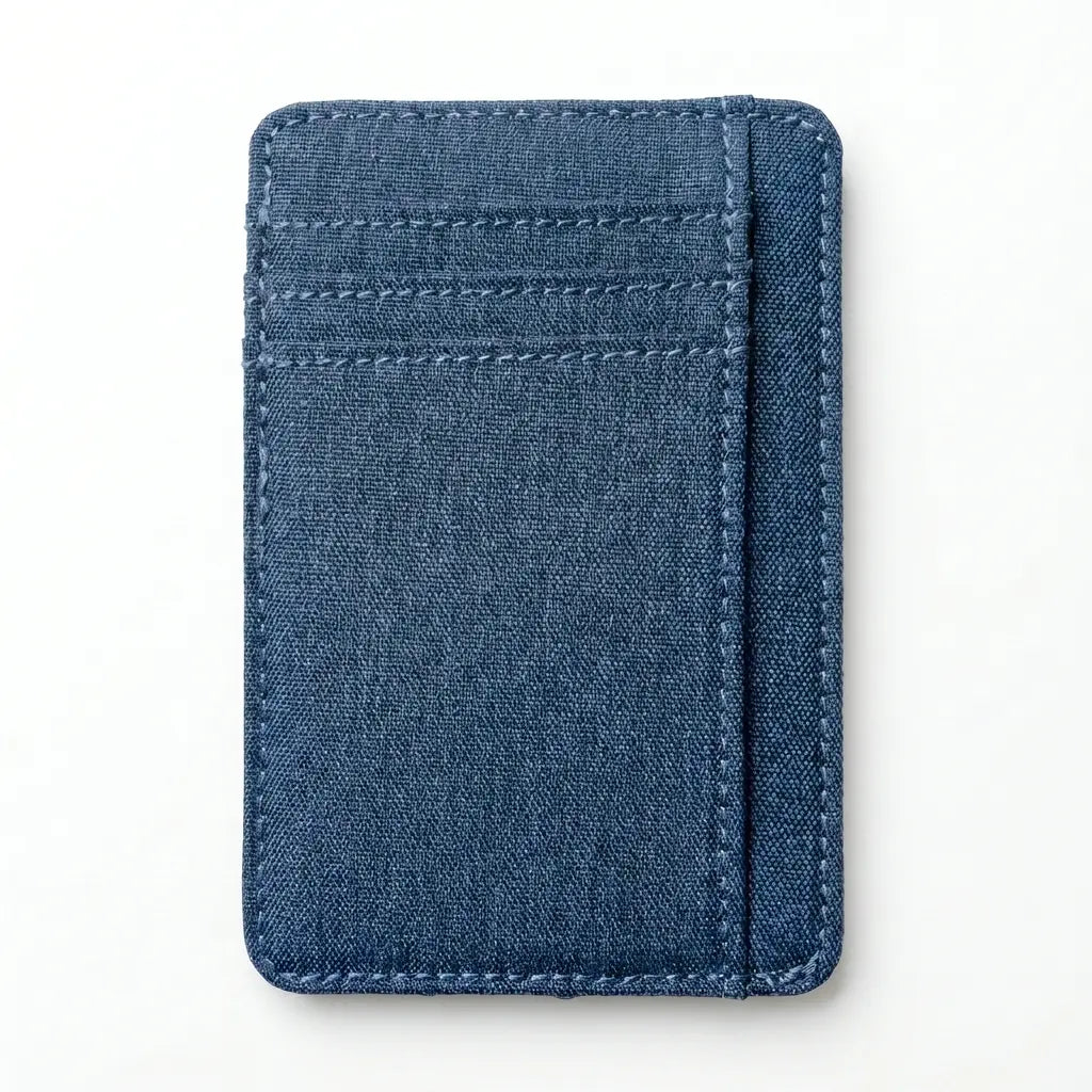 Blue cardholder on a white background