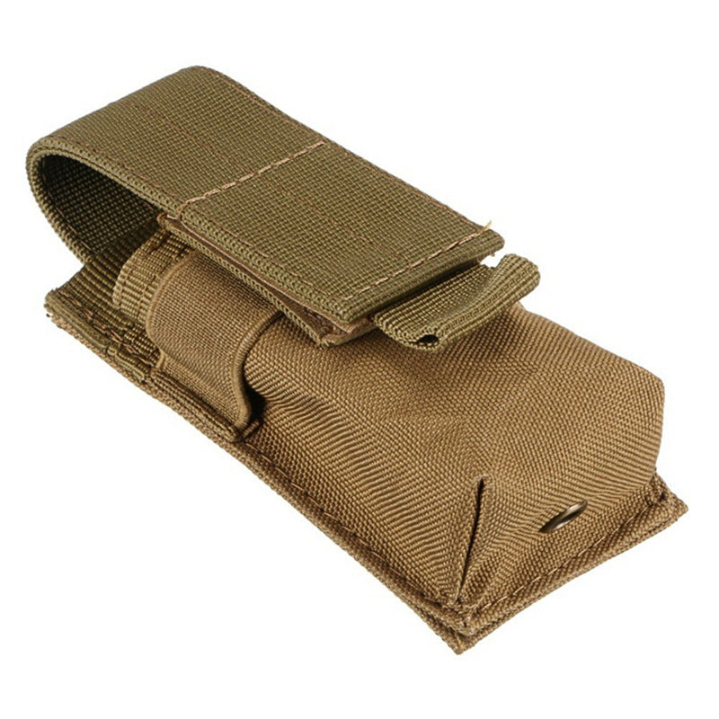 Khaki nylon flashlight holder for a belt