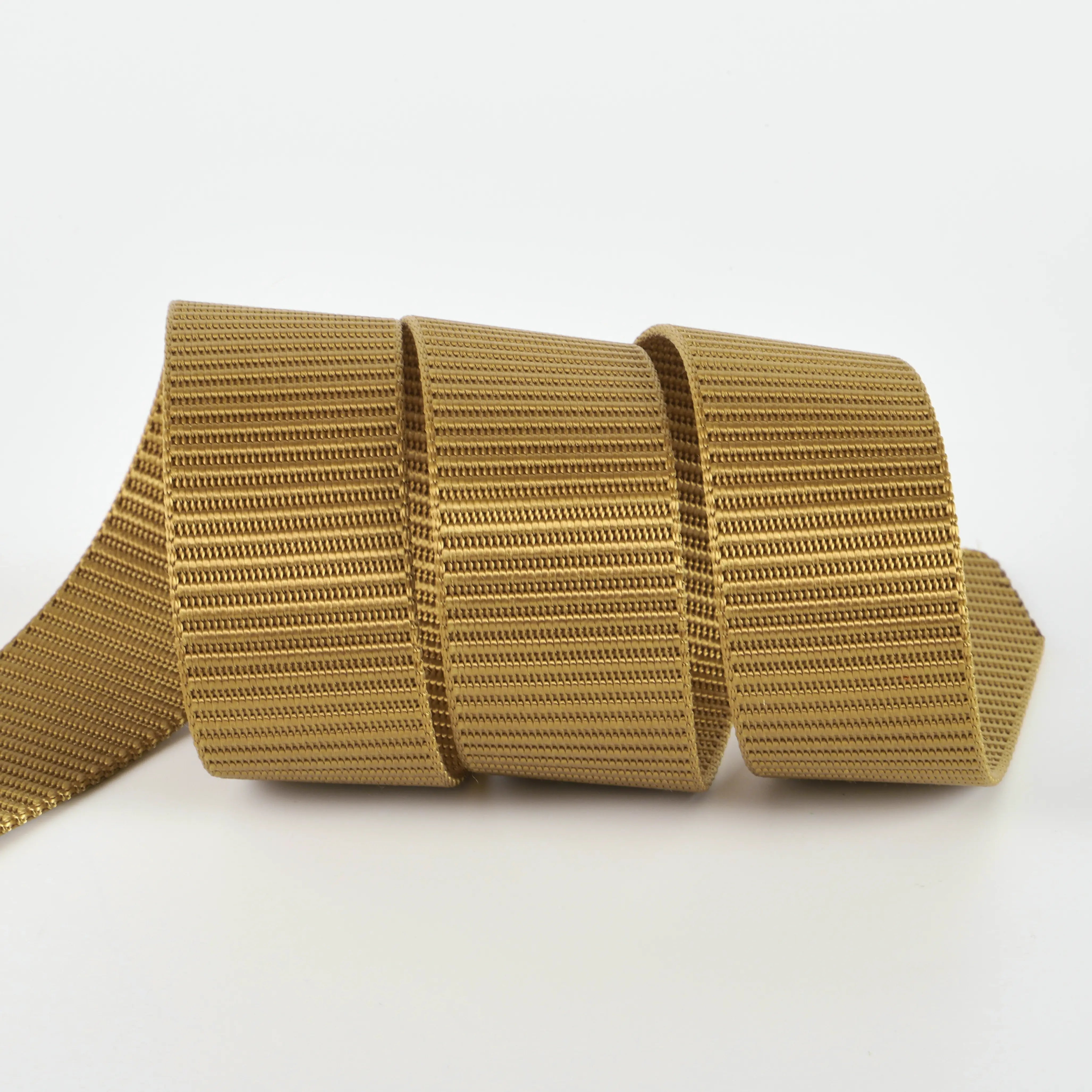 Brown webbing on a white background