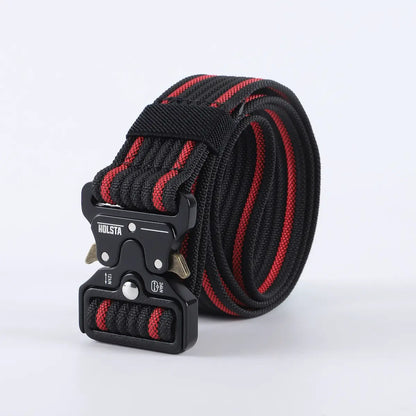 Black with red stripes Holsta Belt with black buckle