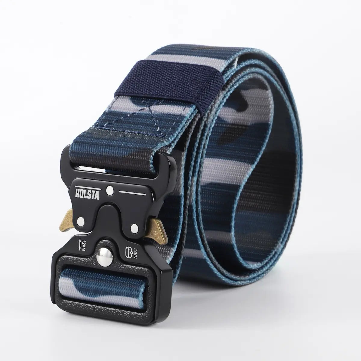 Blue camouflage Holsta Belt with black buckle