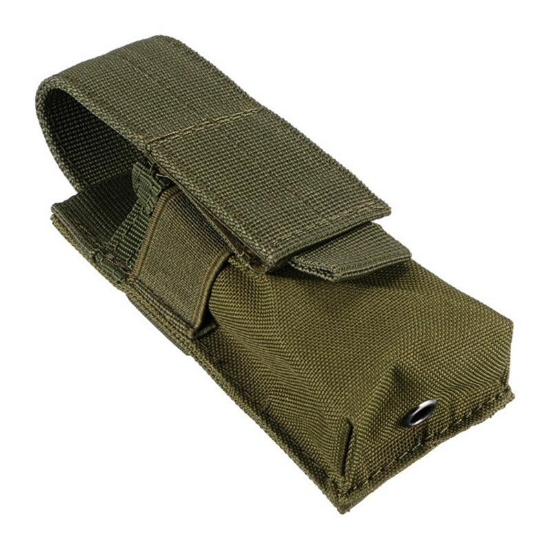 Army green nylon flashlight holder for a belt