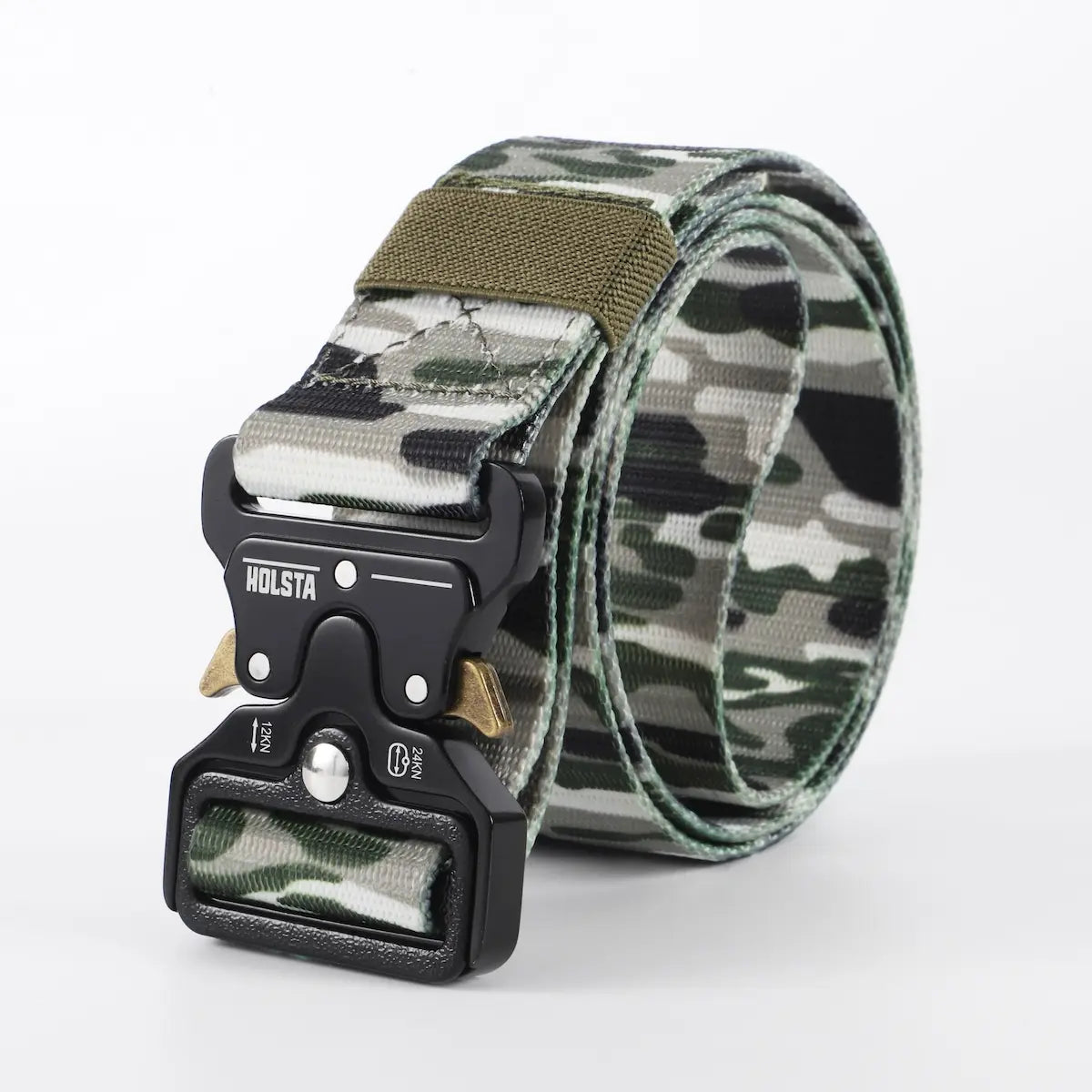 Green camouflage Holsta Belt with black buckle