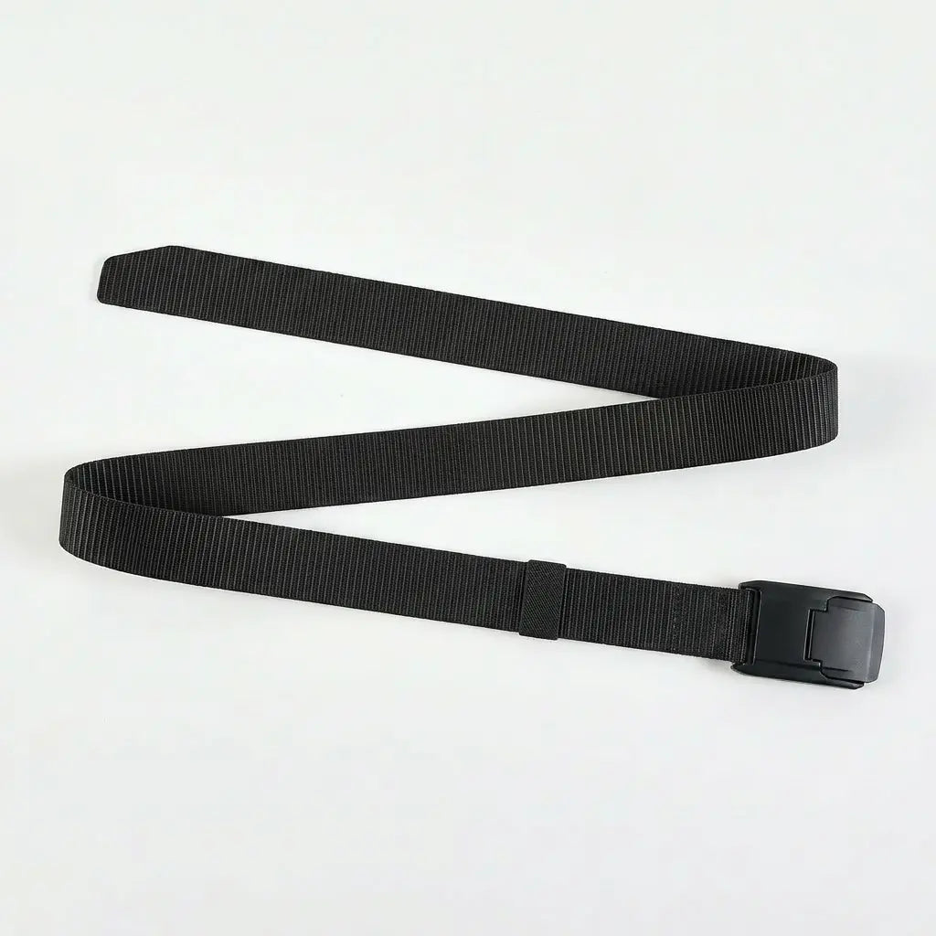 Black belt with a buckle on a white background