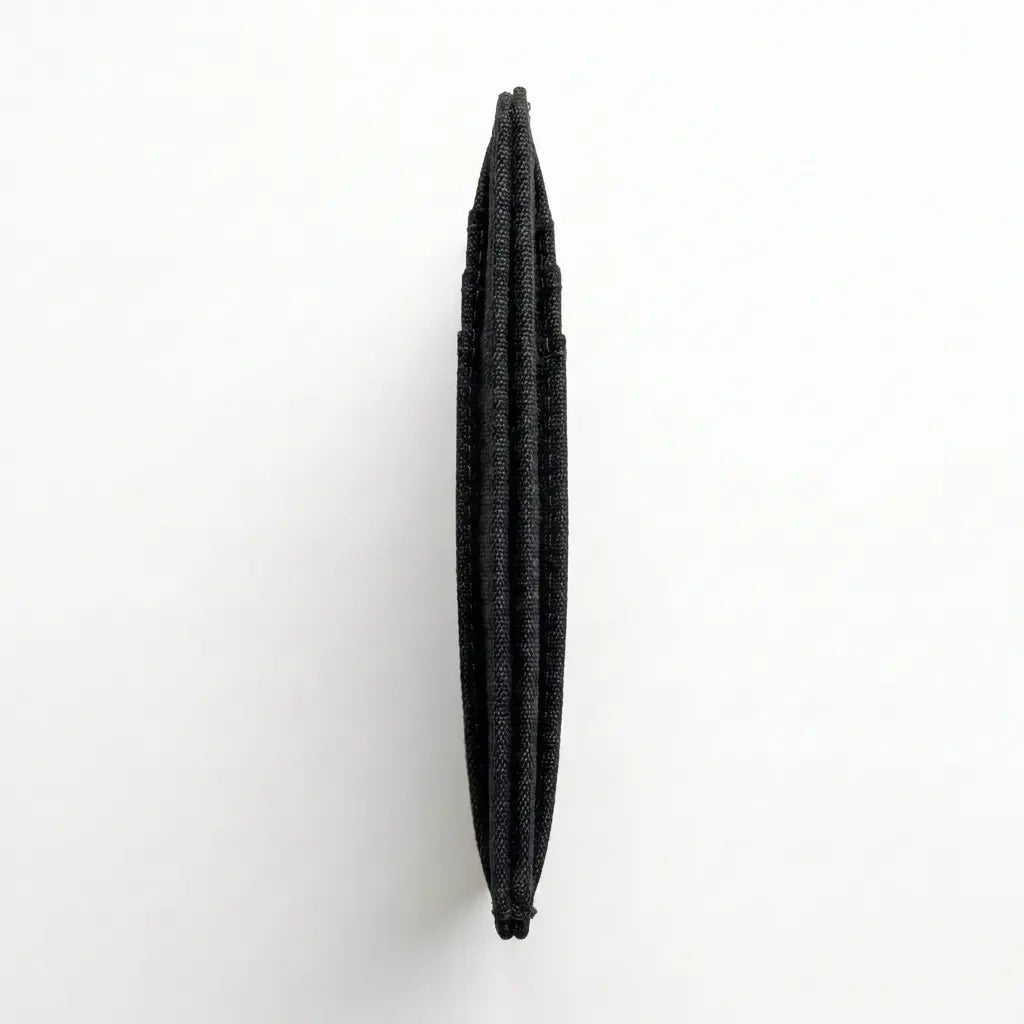 Black textured wallet on a white background