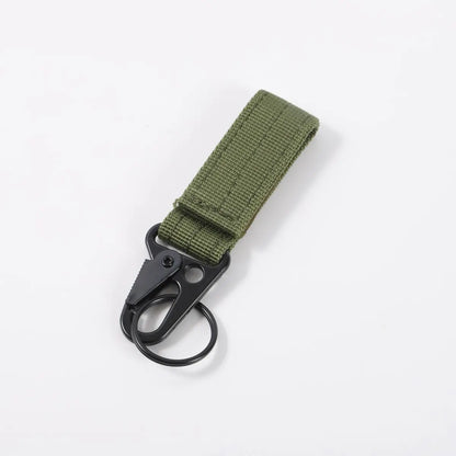 Green keyring holder at an angle