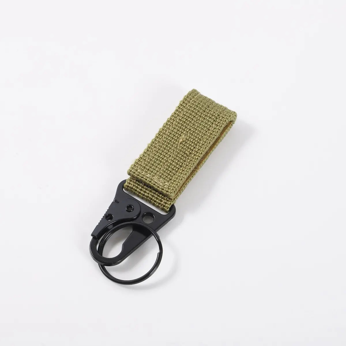 Khaki keyring holder at an angle